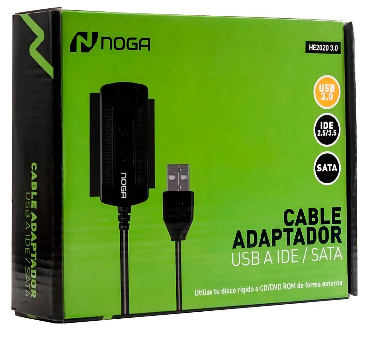 CONVERSOR SATA/IDE A USB 3.0 NOGA HE-20203.0 P/DISCOS 3.5 2.5 SATA-IDE