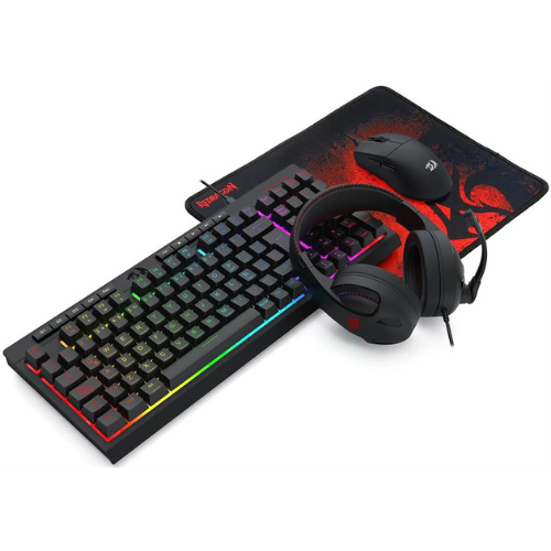 COMBO TEC+MOUSE+PAD+AURICULAR USB GAMER REDRAGON S147-SP 4 EN 1