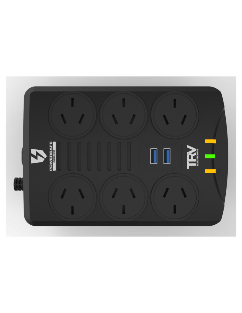ESTABILIZADOR TRV POWERSAFE USB 6TOMAS/USB2.4A/RJ45/2000VA S/N