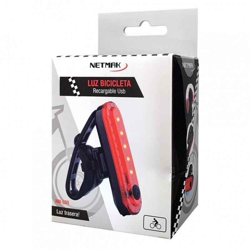 LUZ PARA BICICLETA TRASERA ROJO NETMAK NM-LD5