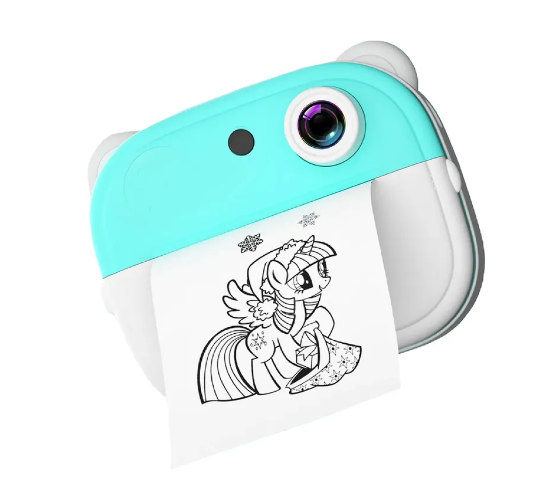 CAMARA DE FOTOS DIGITAL INSTANTANEA- INCLUYE 1 ROLLITO DE PAPEL TERMICO ITER02 CELESTE WAGGS - IMPRESION EN BLANCO Y NEGRO - ADMITE MICRO SD