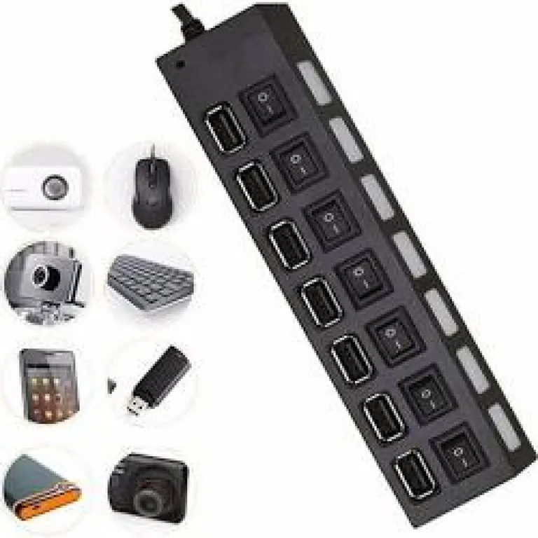 HUB USB 2.0 7P GENERICO SWITCH ON/OFF