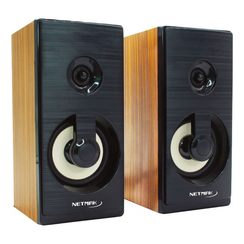 PARLANTE NETMAK  USB 2.0 NM-BORA MADERA
