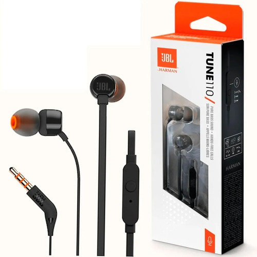 AURICULAR JBL T110 NEGRO C/MIC