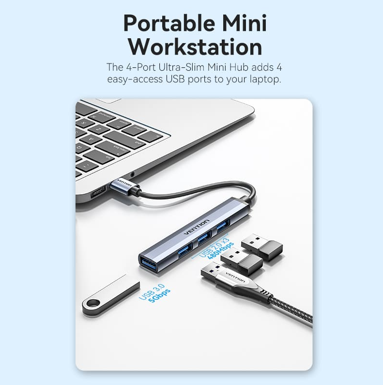 HUB USB 3.0 4P ALUMINIO VENTION CH-VN-CKOHB