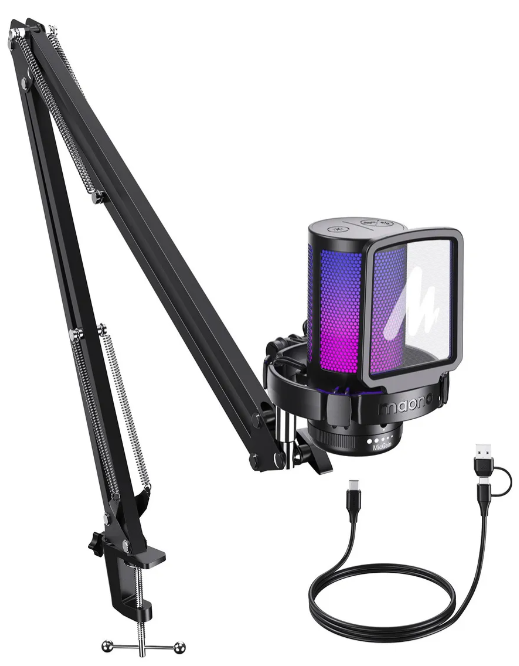 MICROFONO USB DAGGER CON BRAZO METALICO Y SOPORTE ANTIVIBRACION MAONO DGM20S