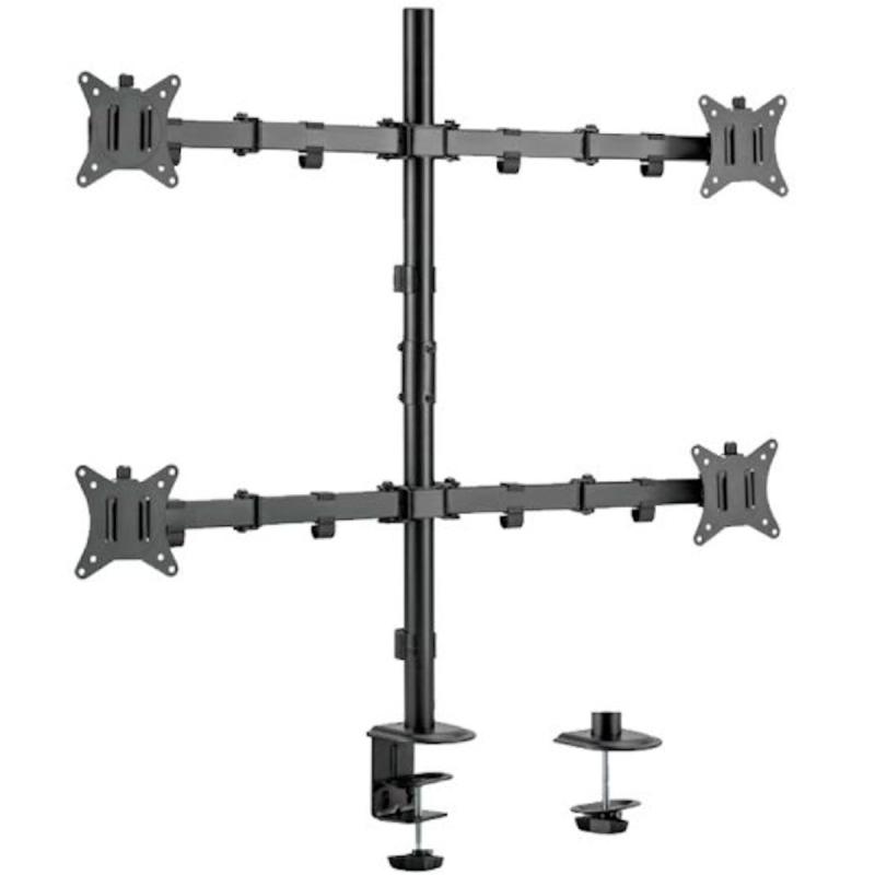 SOPORTE MONITOR ESCRITORIO 4 BRAZOS 17 A 32 " HASTA 9KG C/U VESA 75*75 A 100*100 ONE BOX OB-LCD4M
