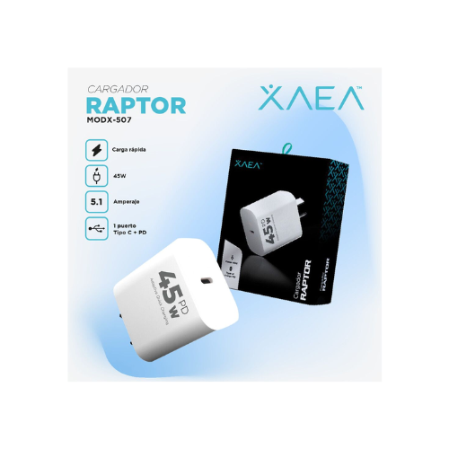 CARGADOR 45W XAEA RAPTOR MODX-507 TIPO C