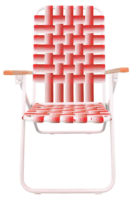 SILLON 5 POSICIONES CAÑO 7/8 BLANCO CINTA ROJA BICOLOR 2008 PIKNIK APOYABRAZOS METALICO 130KG