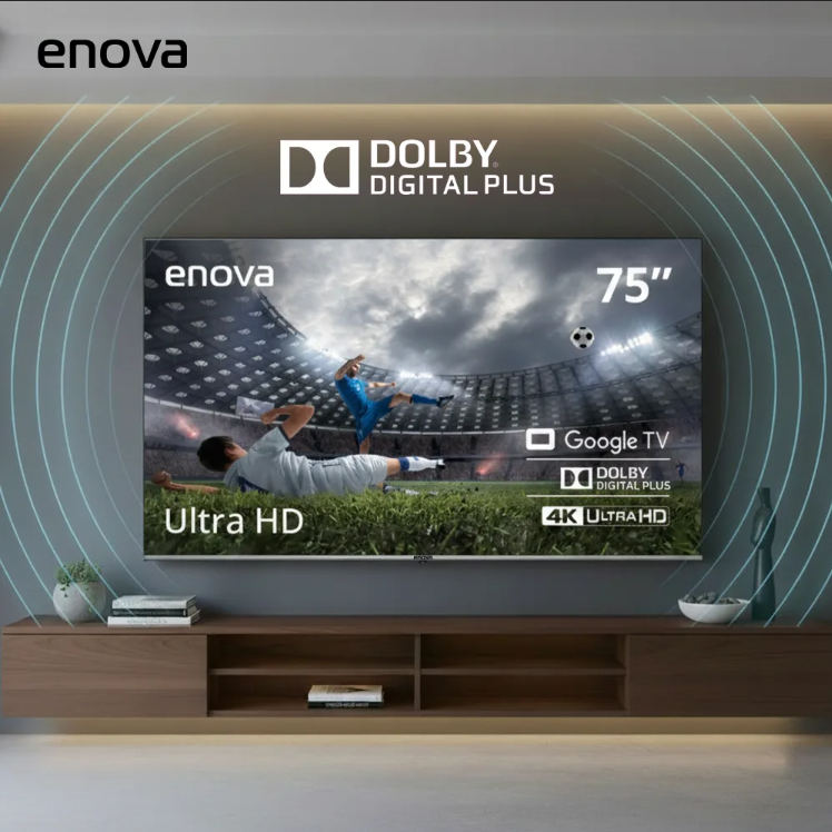 TV LED 75" ENOVA 4K UHD GOOGLE TV G11 TE75UG10-TDF FRAMELESS