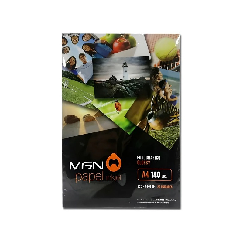 PAPEL A4 FOTO 140GR GLOSSY MAGNA 20 HOJAS