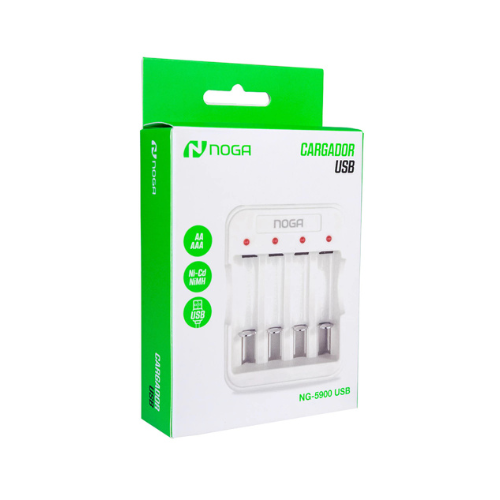 CARGADOR DE PILA X4 AAA AA USB C NOGA NG-5900  USB