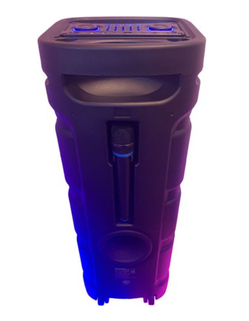 PARLANTE BT PORTATIL KIOTO TW1200 X2 10" USB-MP3-FM-TWS-MIC- C/REMOTO  50W RMS