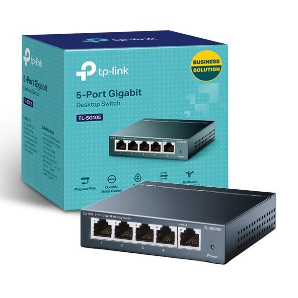 HUB SWITCH 5P TPLINK SG105 10/100/1000MBPS (CARCASA METALICA)