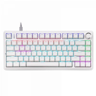 TECLADO USB TIPO C GAMER MECANICO AULA F75 WIRED BLANCO 75% RAINBOW RGB SW RED INGLES - 6948391203225