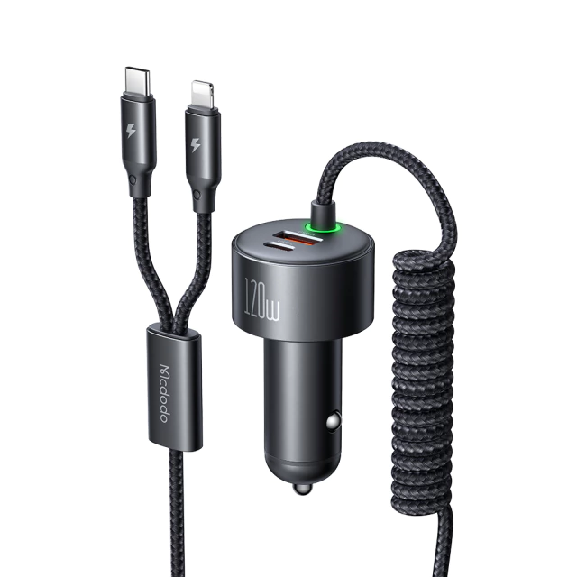 CARGADOR AUTO (TIPO C PD 60W + USB 30W + CABLE TIPOC Y LIGHTNING) AO2110 MCDODO
