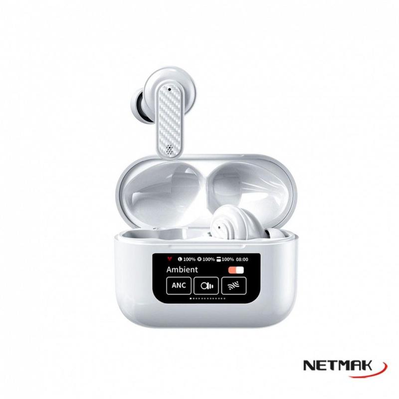AURICULAR BLUETOOTH NETMAK NM-SMART DISPLAY TOUCH BLANCO