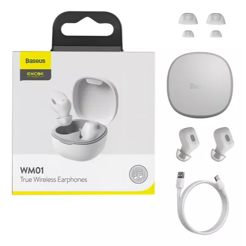 AURICULAR BLUETOOTH BASEUS C/MIC WM01 BLANCO - PREMIUM