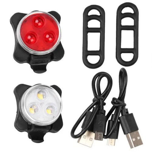 KIT X2 LUZ LED RECARGABLES  PARA BICICLETA -IMPERMEABLES LIN00020