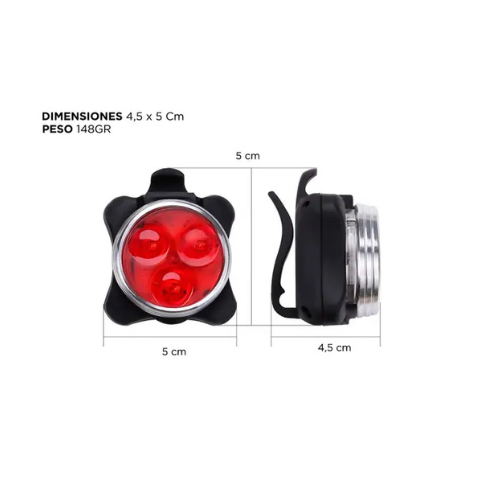 KIT X2 LUZ LED RECARGABLES  PARA BICICLETA -IMPERMEABLES LIN00020