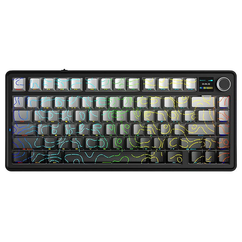 TECLADO USB TIPO C / INALAMBRICO 2.4GHZ / BT GAMER MECANICO AULA F75 MAX NEGRO DEGRADE CONTOUR 75% RGB SW REAPER DISPLAY INGLES - 6978080501493
