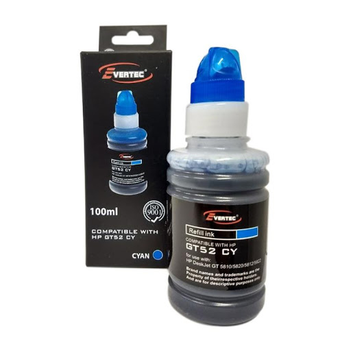 EVERTEC TINTA HP GT52 100ML CYAN HP5820