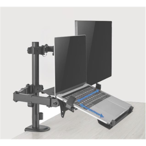 SOPORTE MONITOR + NOTEBOOK CON BRAZO ARTICULADO 13 A 32" HASTA 4KG NB 8KG MONI VESA 75*75 A 100*100 ONE BOX OB-LCD25