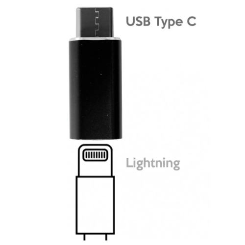 ADAPTADOR LIGHTNING HEMBRA A TIPO C MACHO GEN
