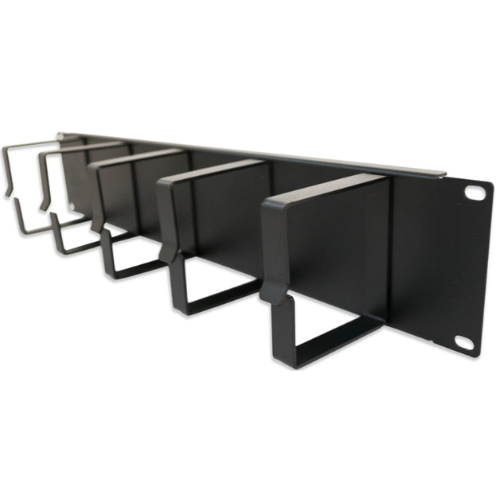 ORGANIZADOR 2U P/RACK 19`` HORIZONTAL SIMPLE NEGRO 5 ANILLAS GLC-ORGAB-002