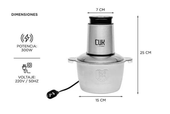 PICADORA DE CARNE GADNIC 300W 2LT PICA0003