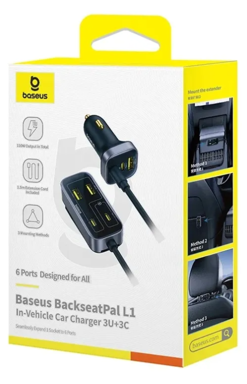 CARGADOR AUTO X3 USB X3 TYPE C AO1951 PREMIUM BASEUS