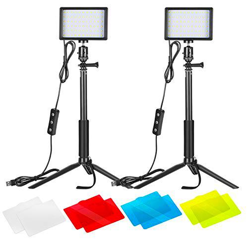 KIT LUZ LED NEEWE X2 C/ TRIPODE + FILTROS DE COLOR