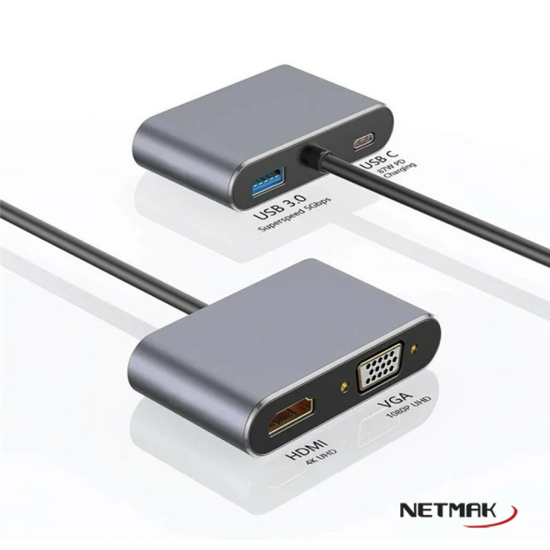 HUB USB TIPO C 4P NM-4EN1
