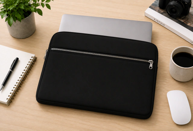 FUNDA NOTEBOOK CDTEK 14 NEOPRENE PROTECTORA CON BOLSILLO NEGRO