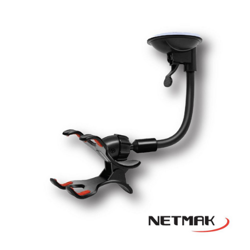 SOPORTE CELULAR P/AUTO PARABRISA FLEXIBLE NETMAK NM-HC21
