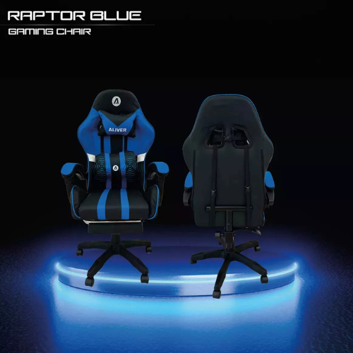 SILLA GAMER SIN ARMADO ALIVER RAPTOR AI +MASAJEADOR+APOYA PIES- AZUL AL-GC9910