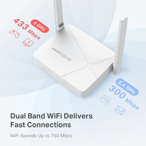 ROUTER WIFI MERCUSYS MR20 AC750 DUAL BAND 2 ANT