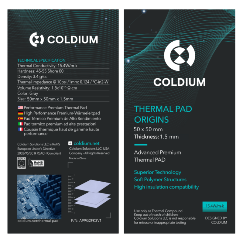PAD TERMICO COLDIUM 50*50*1.5MM