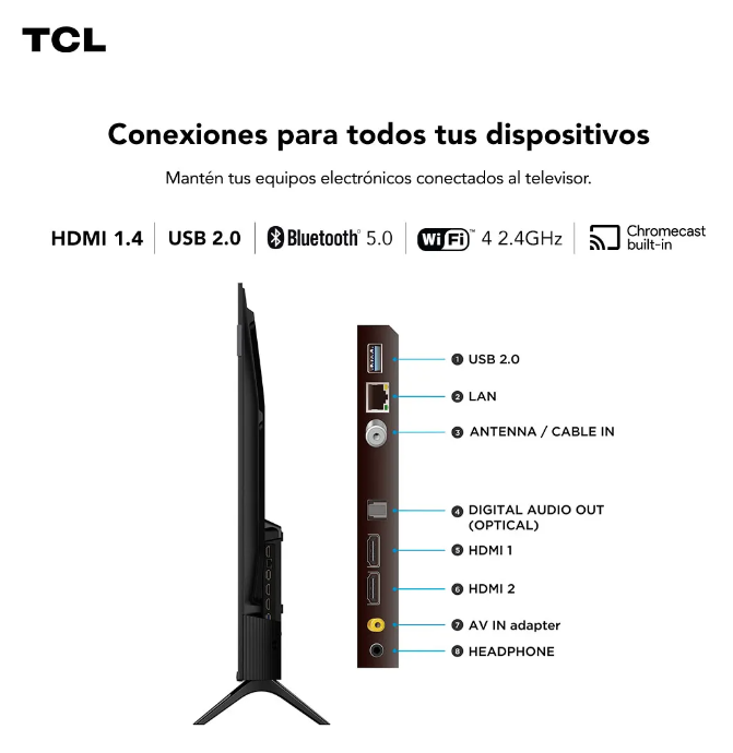 TV QLED 32" SMART TCL 32S5K-F FHD HDR10 DOLBY AUIDIO GOOGLE TV