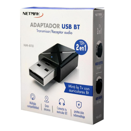 RECEPTOR - EMISOR  BLUETOOTH AUDIO NETMAK NM-BT8