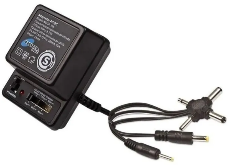 TRAFO UNIVERSAL MULTIPLE 500MA (3/4.5/6/7.5/9/12V) SELECTOR DE POLARIDAD