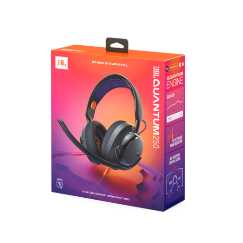 AURICULAR GAMER  JBL QUANTUM 250 BLACK 3.5 MM PC,9S4,PS5, XBOX, NINTENDO ,SWITCH, MOVILES, MAC