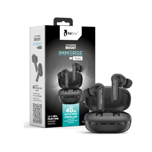 AURICULAR FOXBOX INMERSE POD 5.3 NEGRO CANCELACION DE RUIDO (5800)