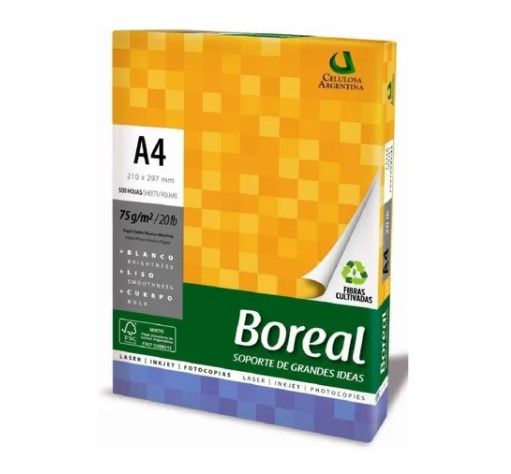 PAPEL A4 BOREAL 75/80GR (500)