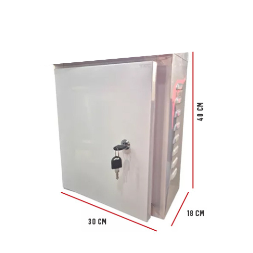 GABINETE PARA DVR 4/8/16CH (SOPORTA HQHI) CON CERRADURA 400X300X180 METALICO