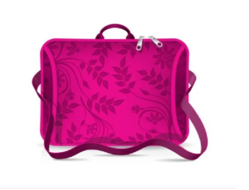 MALETIN NB 15.6` CDTEK NEOPRENE CON MANIJA Y CORREA CON ESTAMPADO COLOR FUCSIA