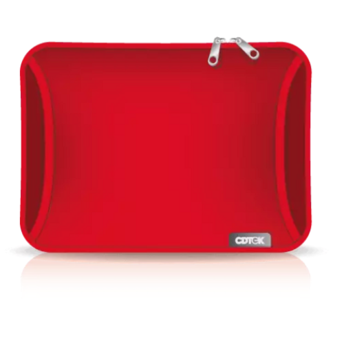 FUNDA NOTEBOOK CDTEK 14" NEOPRENE CON BOLSILLO ROJO
