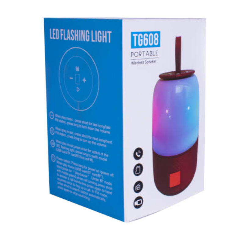 PARLANTE BT PORTATIL T&G CON LED TG-608