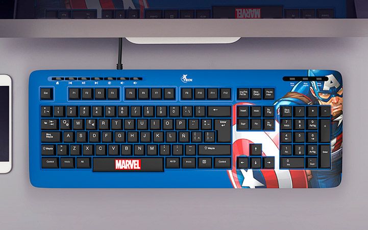 TECLADO USB MARVEL CAPITAN AMERICA XTK-M401CA