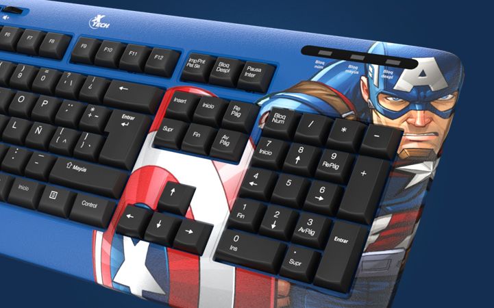 TECLADO USB MARVEL CAPITAN AMERICA XTK-M401CA